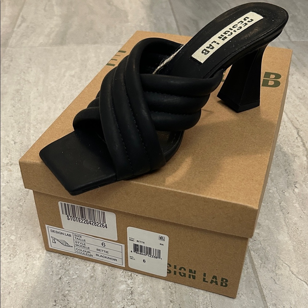 Design Lab Lord & Taylor Black Strappy Heels